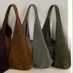 ShopEvelynne Suede Hobo Bag in Brown, Gray, Olive Green
